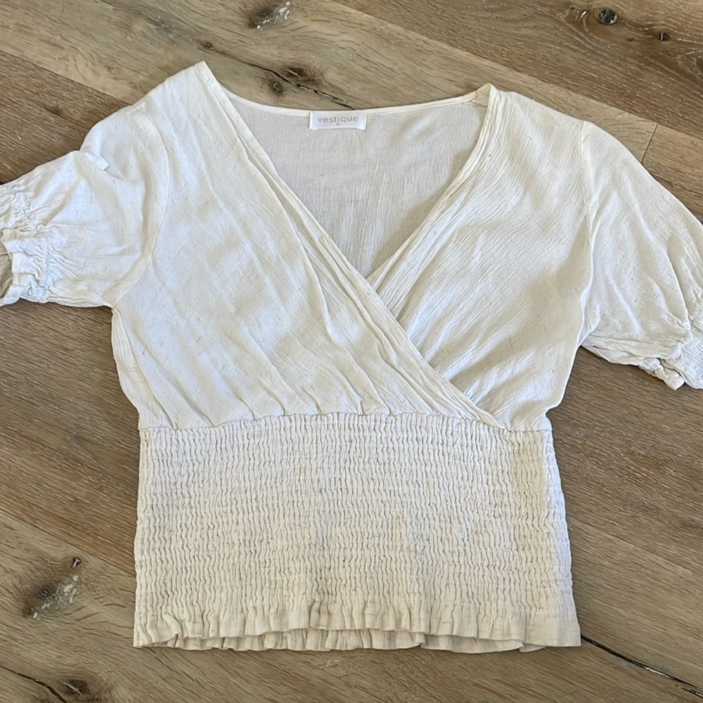 White cropped shirt